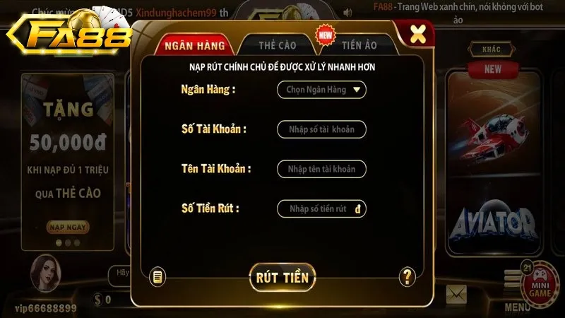 Hướng Dẫn Cách Rút Tiền FA88 Cho Người Mới Bắt Đầu Để quá trình được suôn sẻ hãy kiểm tra dữ liệu