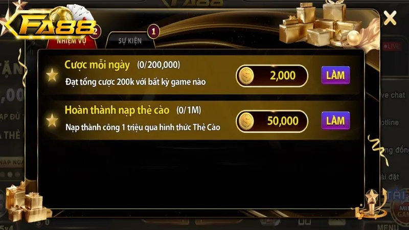 Cập Nhật Các Chương Trình Khuyến Mãi Fa88 Hot Nhất Hiện Nay FA88 còn mang đến cơ hội nhận quà từ nhiều ưu đãi hấp dẫn