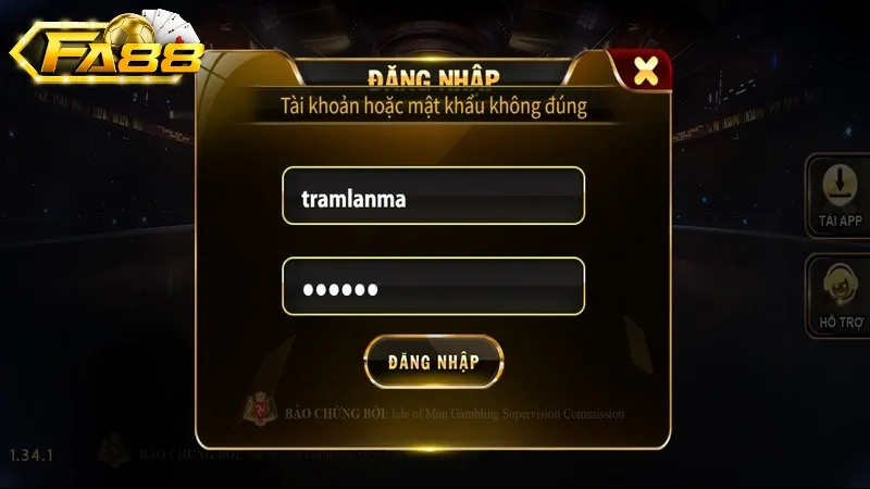 Hướng Dẫn Cách Đăng Nhập FA88 Nhanh Chóng Và Dễ Dàng Lỗi thường gặp là do chủ quan của bet thủ điền sai dữ liệu